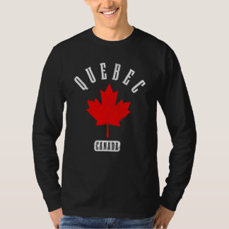 Camiseta Quebec Canadá Orgulho Vintage Folha de Bordo Bande