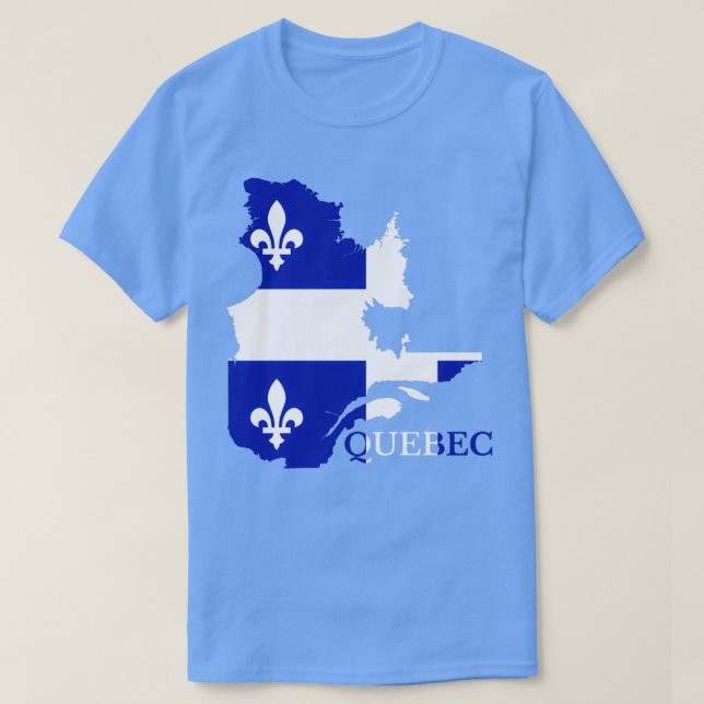 Camiseta Quebec Flag Map QC Canada  (Frente do Design)
