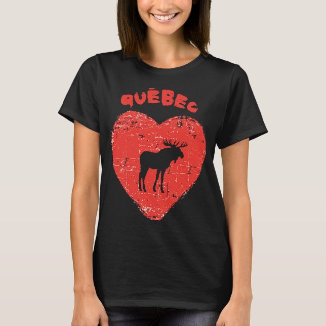 Camiseta Quebec Love Moose Heart (Frente)