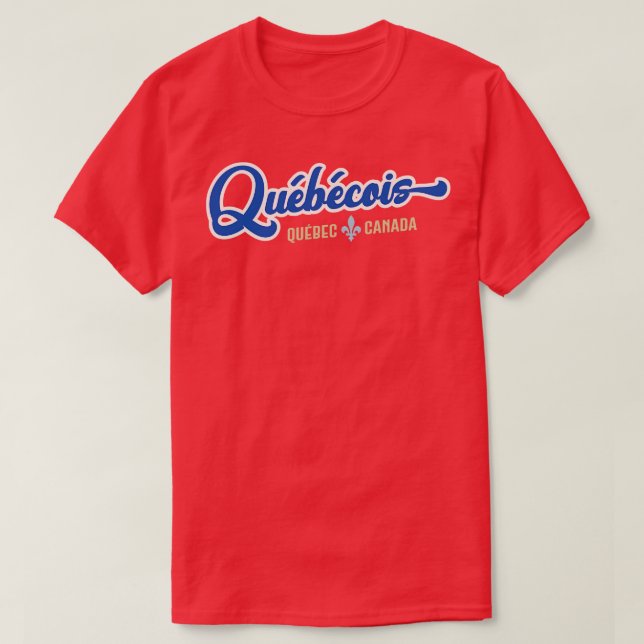 Camiseta Quebecois Orgulhosos Francês do Quebec Dark Blu (Frente do Design)