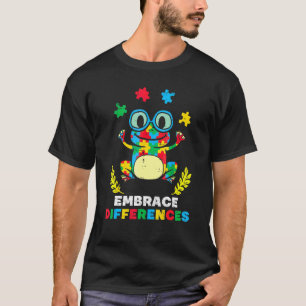 Camiseta Quebra-Cabeça Abraçar Diferenças Sapo Conscientiza
