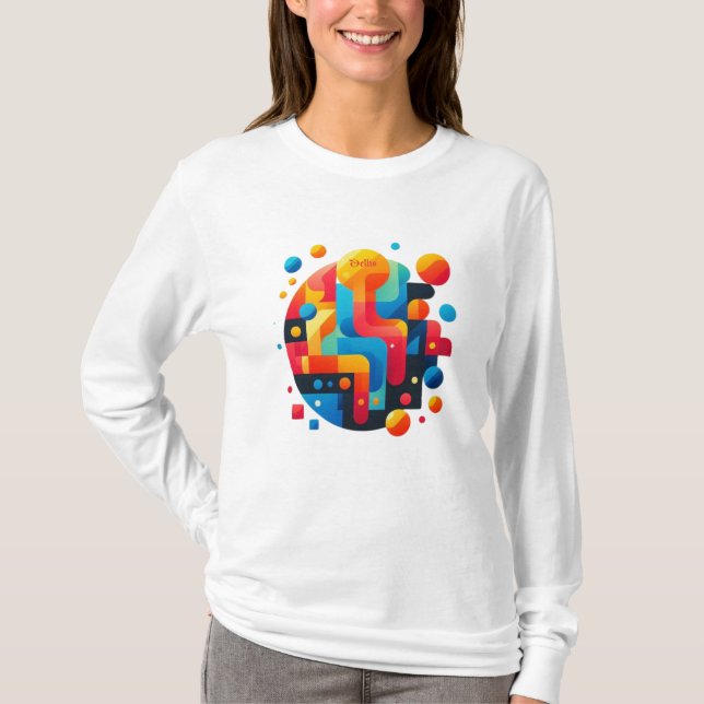 Camiseta Quebra-cabeça abstrato (Frente)