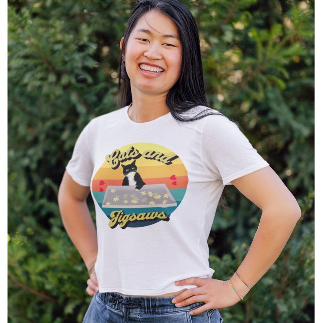 Camiseta Quebra-cabeça amantes e amigos do Cat (Criador carregado)