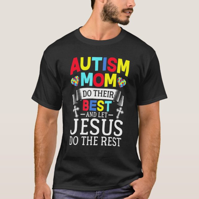 Camiseta Quebra-cabeça Autismo Mamãe Faz O Melhor Que Pode  (Frente)