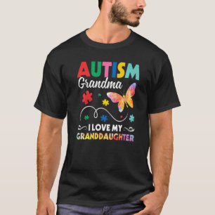 Camiseta Quebra-cabeça Borboleta Autismo Avó Eu Amo Minha N