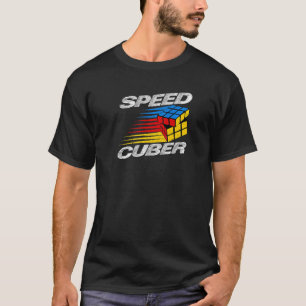 Camiseta Quebra-cabeça com velocidade competitiva do cubo a