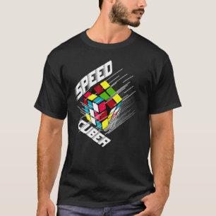 Camiseta Quebra-cabeça com velocidade competitiva do cubo a