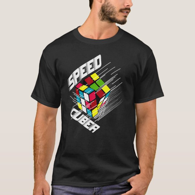 Camiseta Quebra-cabeça com velocidade competitiva do cubo a (Frente)