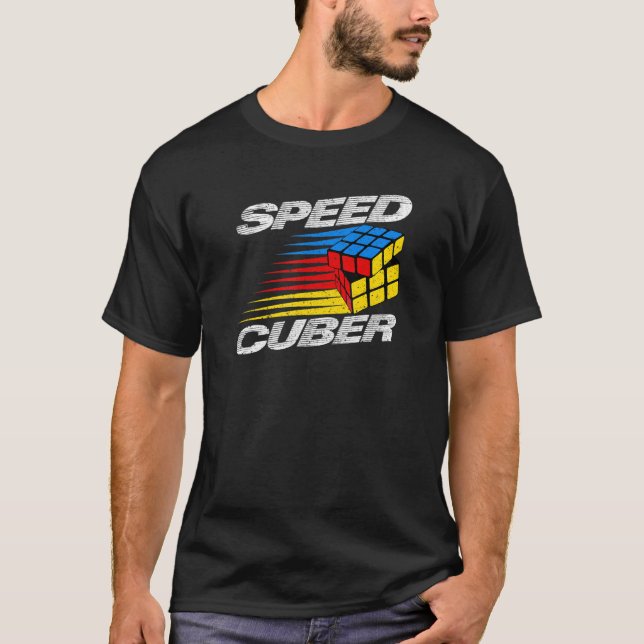 Camiseta Quebra-cabeça com velocidade competitiva do cubo a (Frente)
