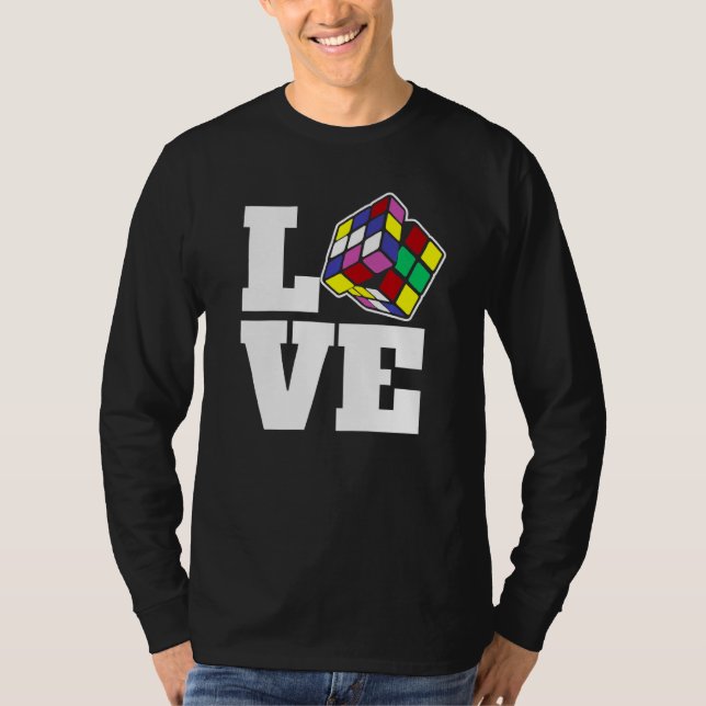 Camiseta Quebra-cabeça Competitivo Cube Velocidade do Amor  (Frente)