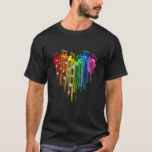 Camiseta Quebra-cabeça Consciência do Autismo Coração Amor