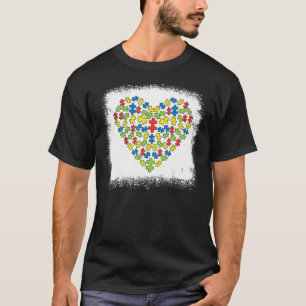 Camiseta Quebra-cabeça Coração Adora Autismo Sensibilização