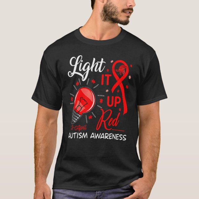 Camiseta Quebra-cabeça da Fita de Conscientização do Autism (Frente)