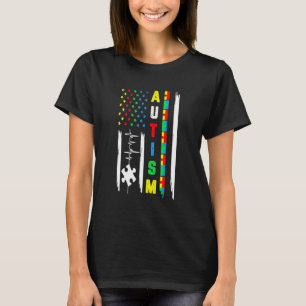 Camiseta Quebra-cabeça da Fita de Luta da Bandeira American