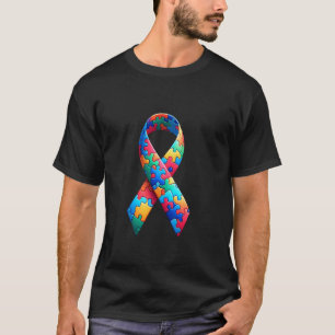 Camiseta Quebra-cabeça da Fita do Autismo Conscientização s