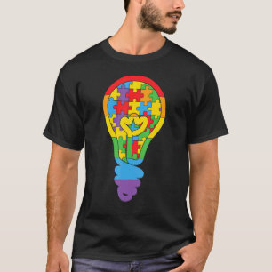 Camiseta Quebra-cabeça da Lâmpada do Autismo