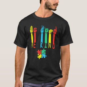 Camiseta Quebra-cabeça da Língua de Sinais Manual da Mão Ge