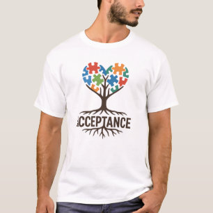 Camiseta Quebra-cabeça de Aceitação de Autismo Design de Ár