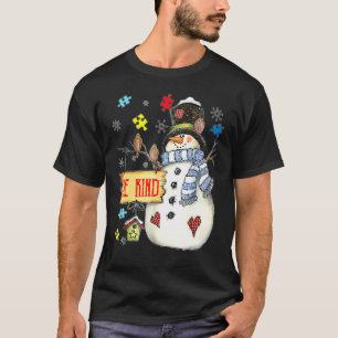 Camiseta Quebra-cabeça de Boneco de Neve Gentil Conscientiz