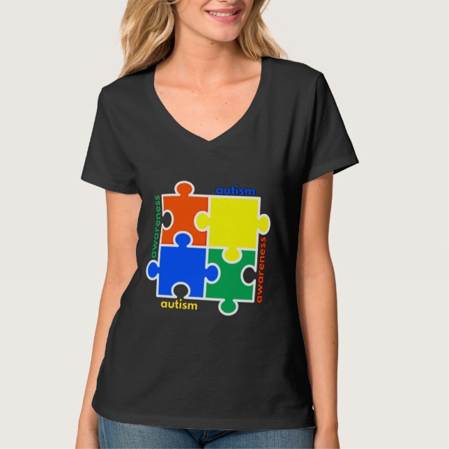 Camiseta Quebra-cabeça de Consciência Autismo (Frente)