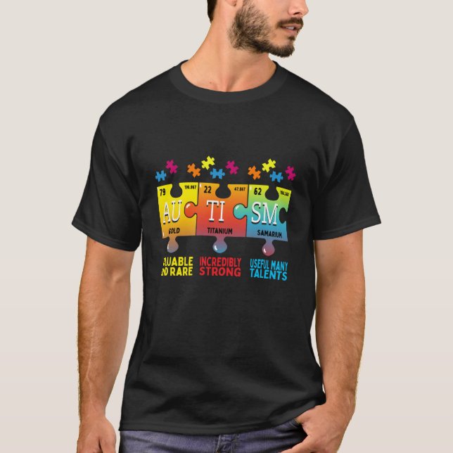 Camiseta Quebra-cabeça de Conscientização do Autismo Elemen (Frente)