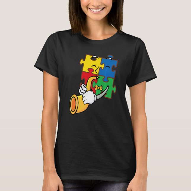 Camiseta Quebra-cabeça de conscientização sobre autismo de  (Frente)