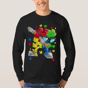 Camiseta Quebra-cabeça de Dabbing Piece Óculos escuros Auti