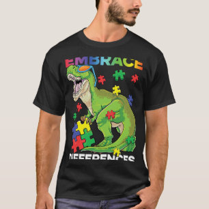 Camiseta Quebra-cabeça de dinossauro da conscientização do