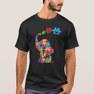 Camiseta Quebra-cabeça de Elefantes Pede Consciência Autism
