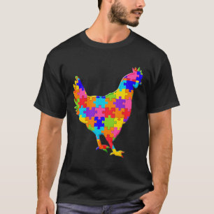 Camiseta Quebra-cabeça de Galinha Hen Jigsee Autism