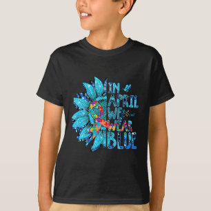 Camiseta Quebra-cabeça De Girassol Em Abril Nós Vestimos Au