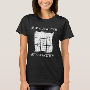 Camiseta Quebra-cabeça de Jogo Sudoku Reproduzindo Sudoku