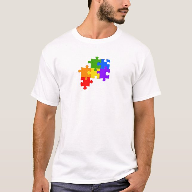 Camiseta Quebra-cabeça de LGBT (Frente)