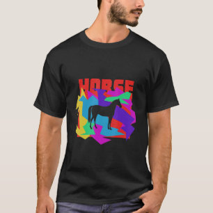 Camiseta Quebra-cabeça de Mosaik de Cavalo Animal