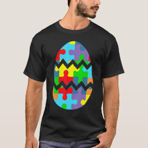 Camiseta Quebra-cabeça de Ovo de Páscoa Fofo de Conscientiz