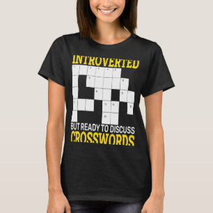 Camiseta quebra-cabeça de palavras cruzadas Apresentado mas