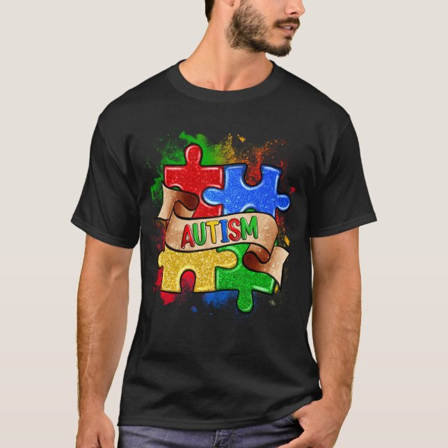 Camiseta Quebra-cabeça de Sensibilização Autismo (Frente)