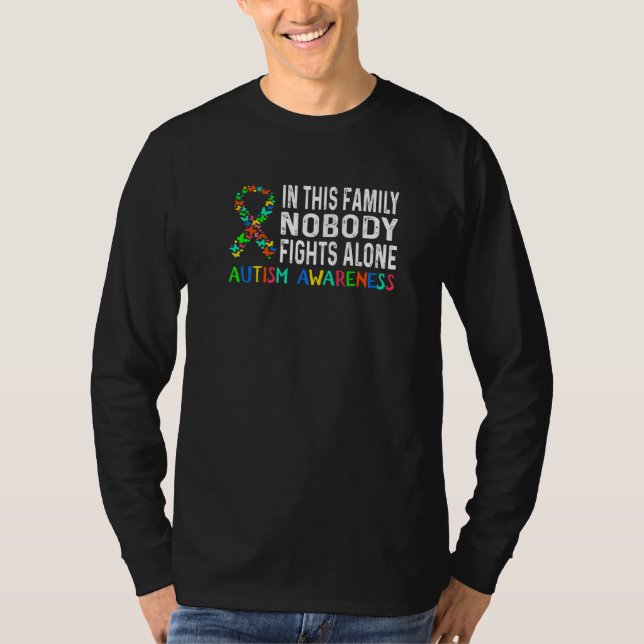 Camiseta Quebra-cabeça De Sensibilização Autismo Nesta Famí (Frente)