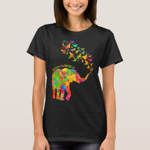 Camiseta Quebra-cabeça de Sensibilização Autismo Peça Elefa