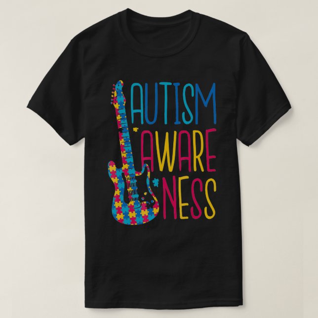 Camiseta Quebra-cabeça de Sensibilização Autismo Suporte a  (Frente do Design)