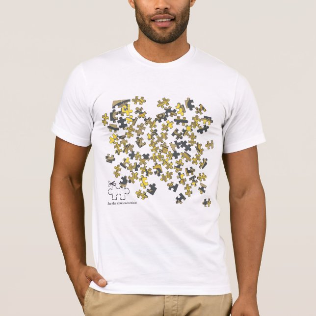 Camiseta Quebra-cabeça de serra de vaivém (Frente)