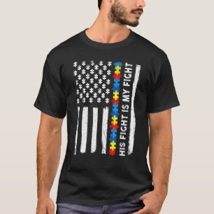 Camiseta Quebra-cabeça de Sua Luta É O Autismo De Bandeir