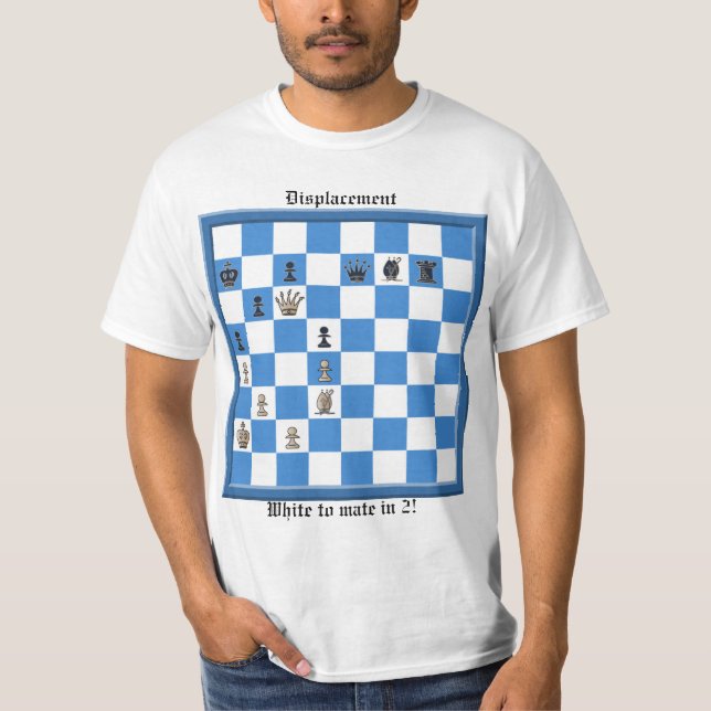 Camiseta Quebra-cabeça de Xadrez de Deslocamento (Frente)