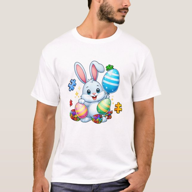 Camiseta Quebra-cabeça Divertido de Conscientização do Auti (Frente)