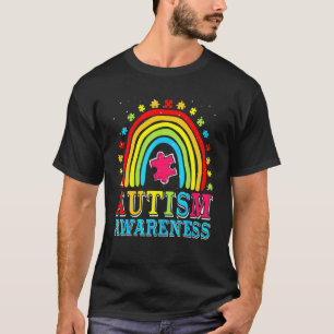 Camiseta Quebra-cabeça do Arco-Íris Cinto Piece Autism Auti
