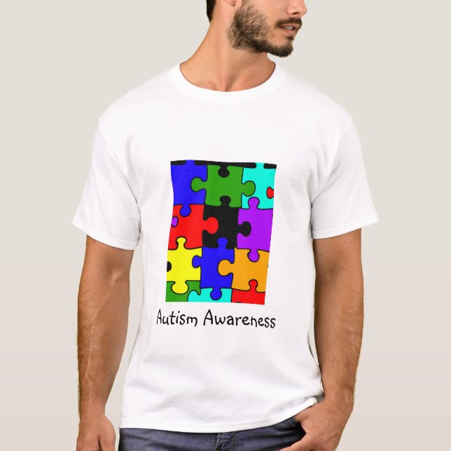 Camiseta quebra-cabeça do autismo, consciência do autismo (Frente)