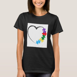 Camiseta Quebra-cabeça do coração do autismo Apoio à consci