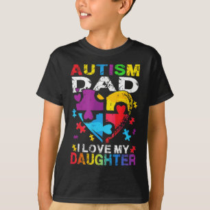 Camiseta Quebra-cabeça do coração Pai de autismo Eu adoro m
