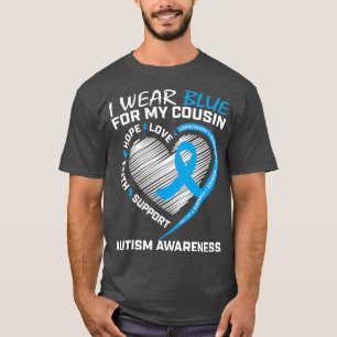 Camiseta Quebra-cabeça do Coração, Visto Azul Para Meu A