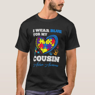 Camiseta Quebra-cabeça do Coração Visto Azul Para Meu Pr